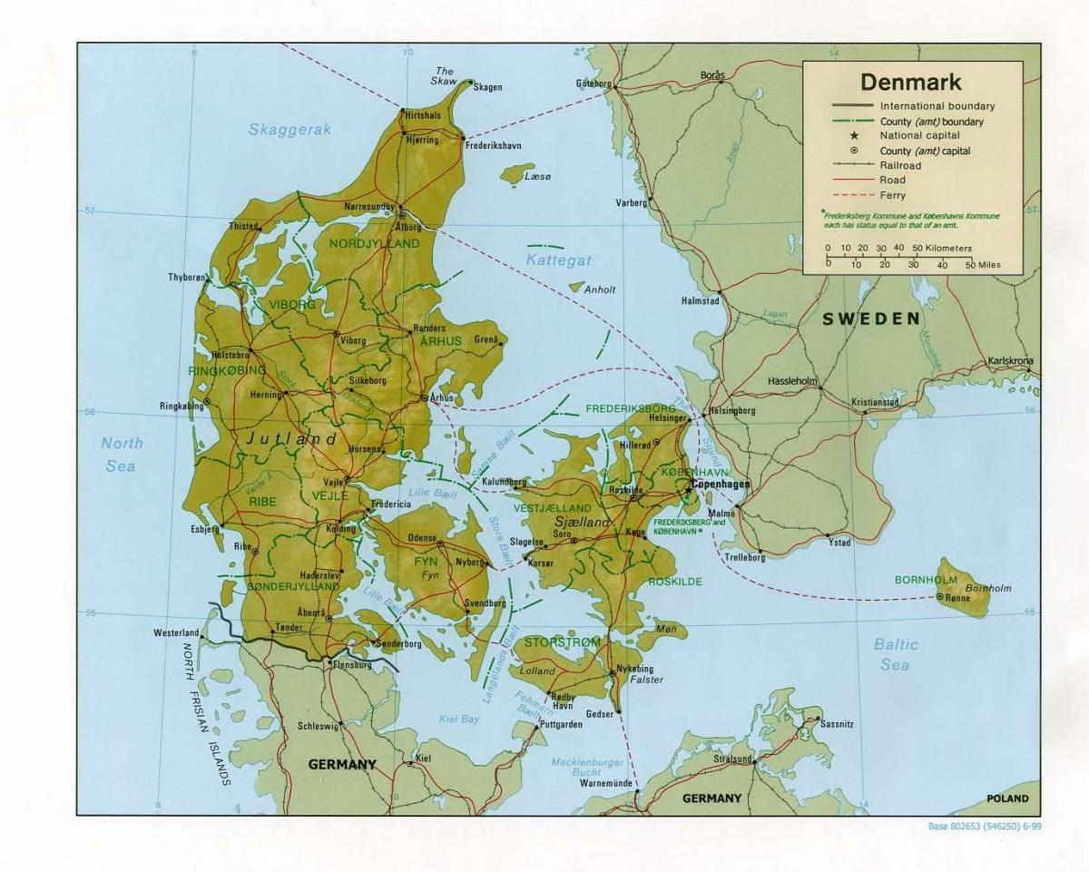 מפה פיזית דנמרק