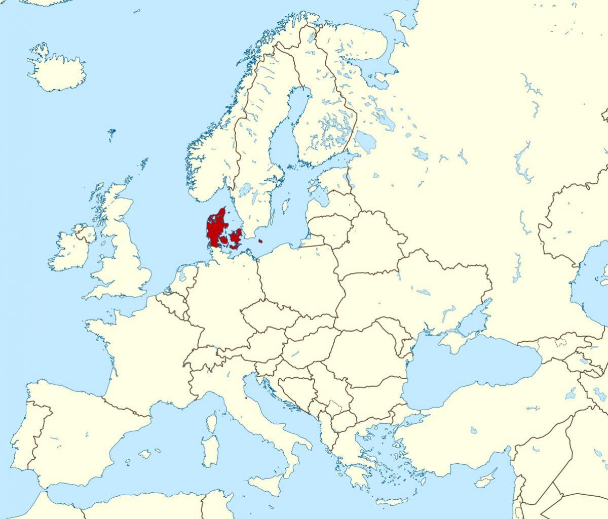 מפה של דנמרק מיקום על העולם 