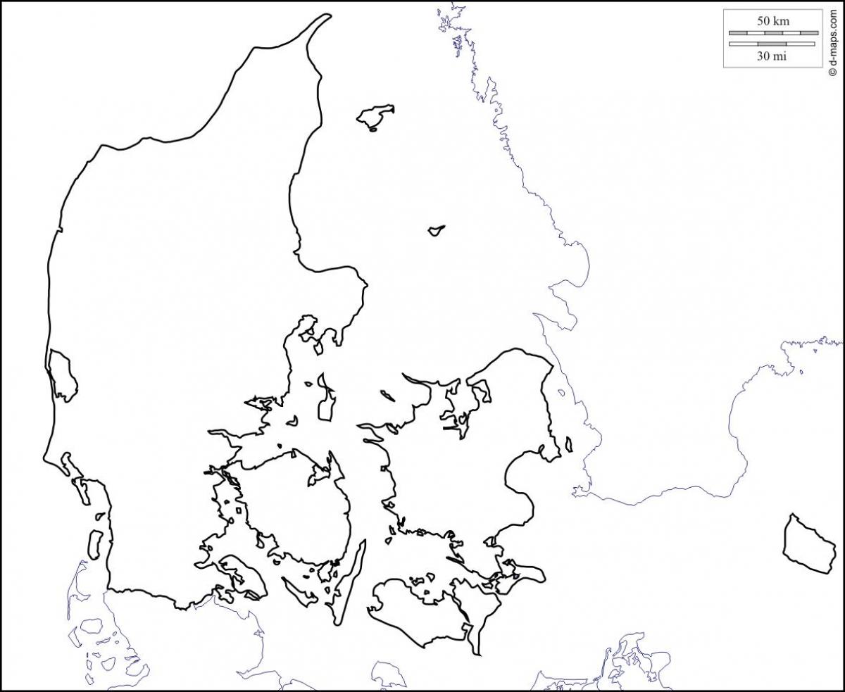 מפה של דנמרק המתאר.