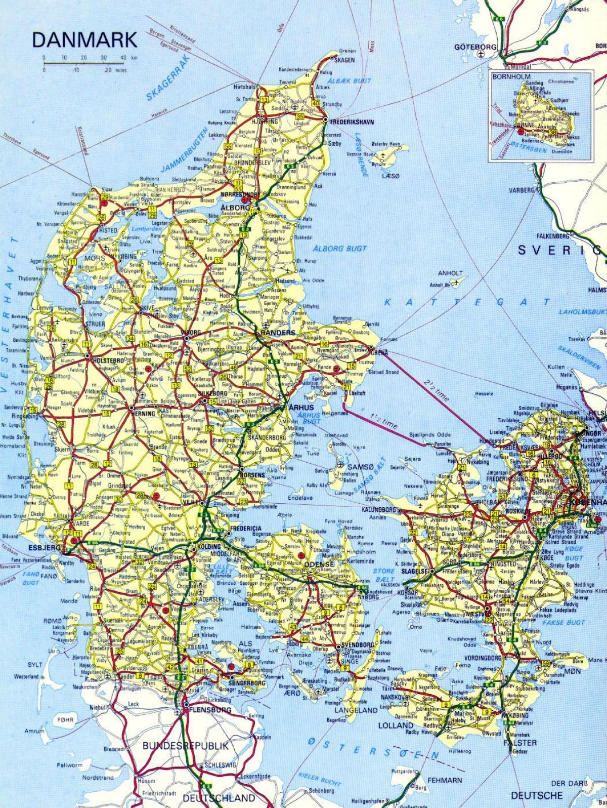 מפה של הכביש דנמרק