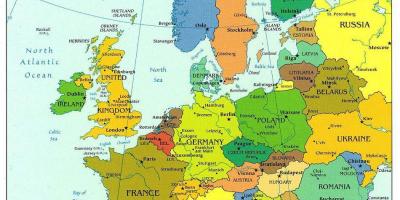 מפה של אירופה מראה דנמרק